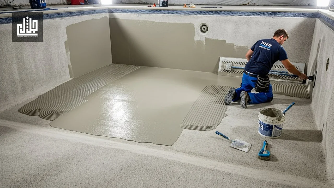 مراحل اصلی آماده‌سازی کف و دیواره‌های استخر