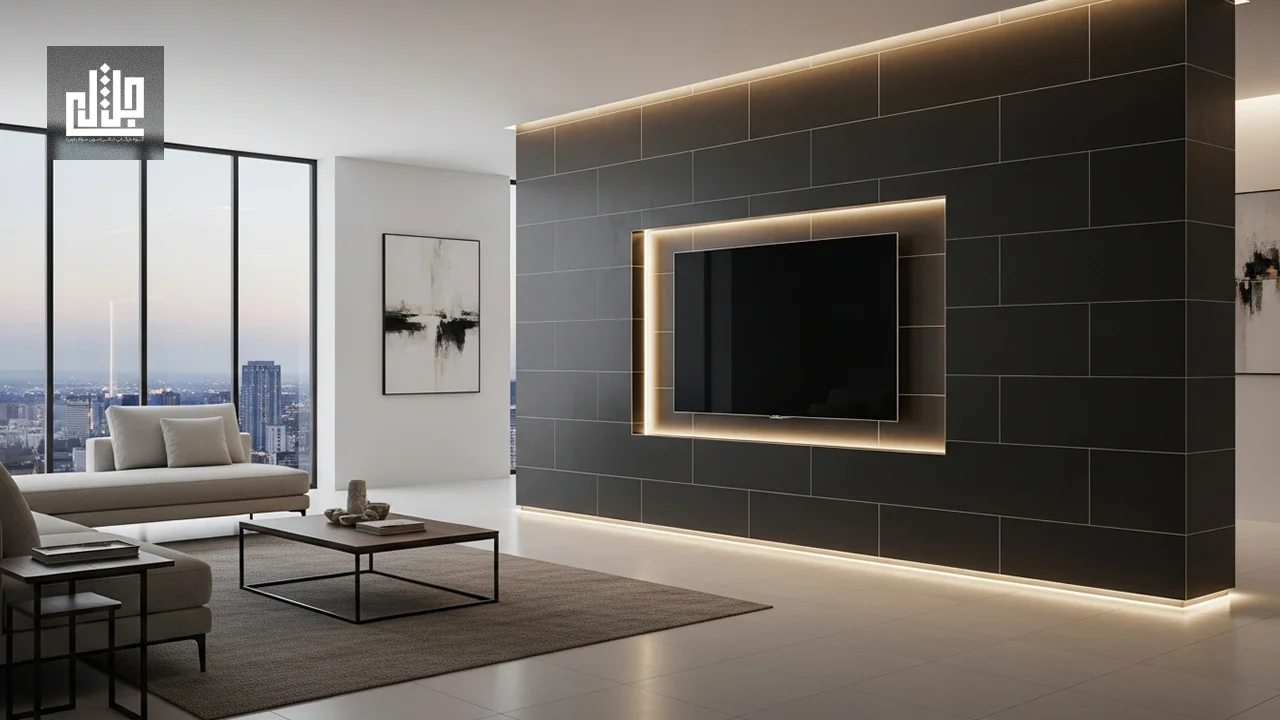 نصب تلویزیون توکار روی دیوار کاشی