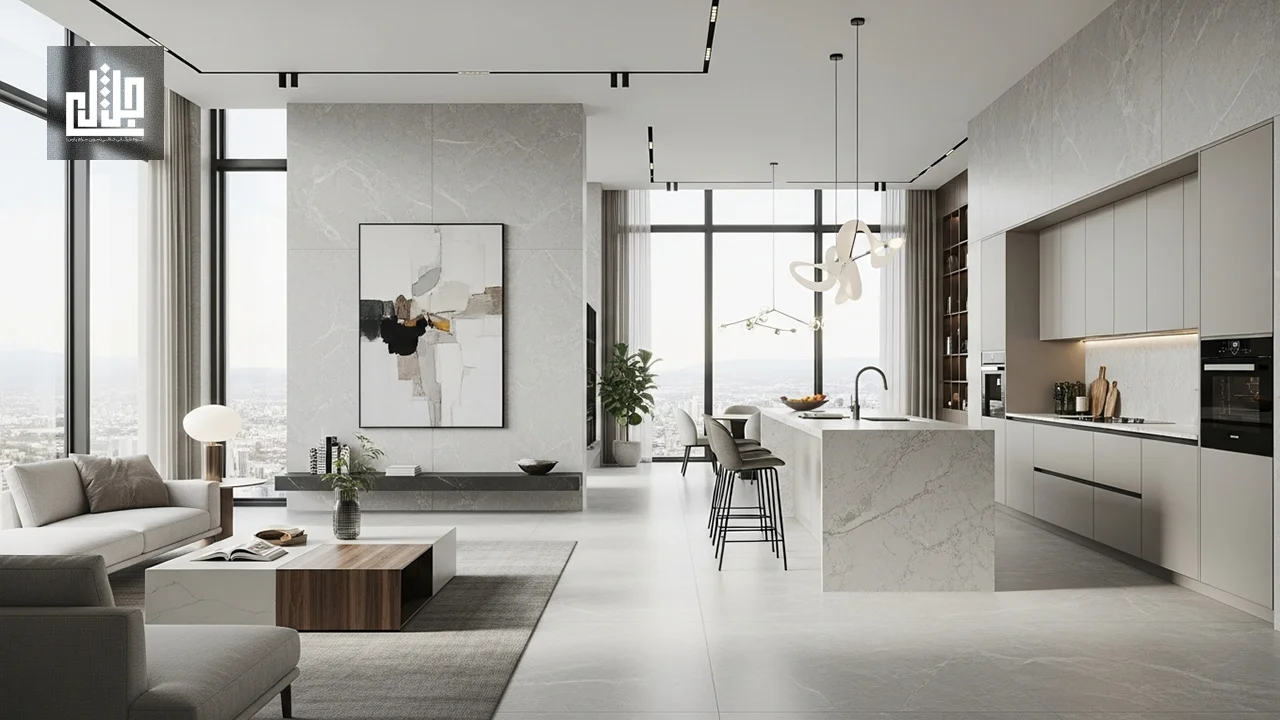 تصویر محیط لوکس با سرامیک اسلب