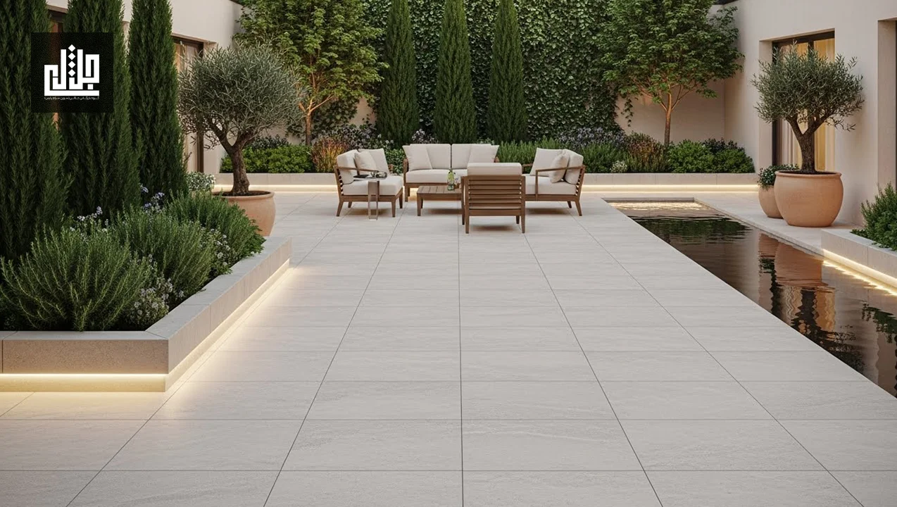 نقش کاشی ضد لغزش در زیبایی حیاط و پارکینگ