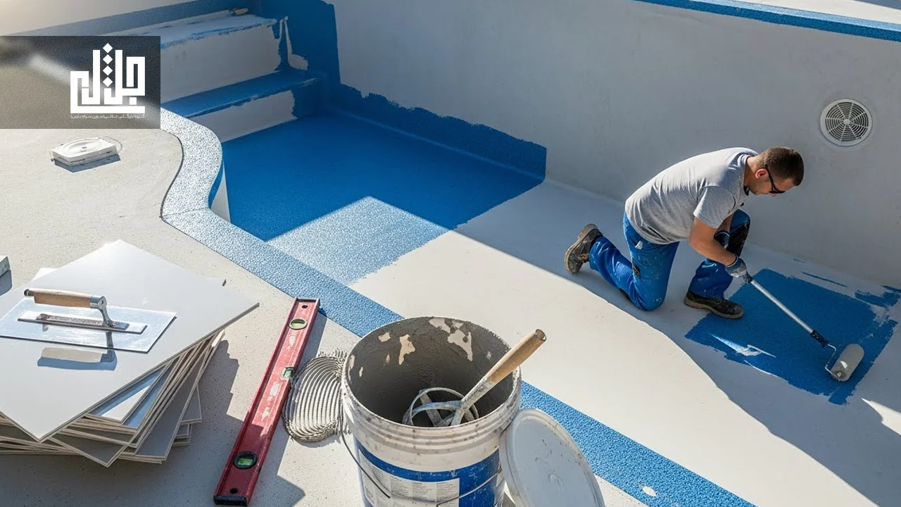 آماده‌سازی برای نصب کاشی استخر