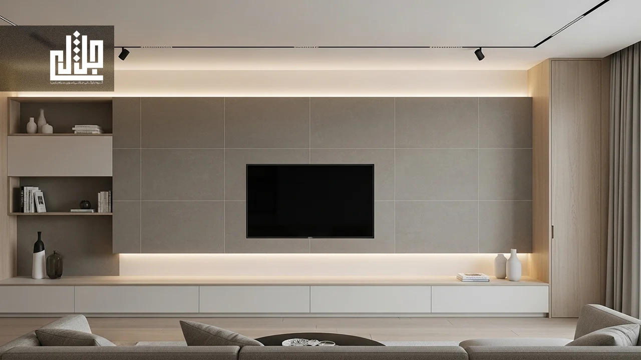 ایده‌های طراحی برای دیوار تلویزیون با کاشی